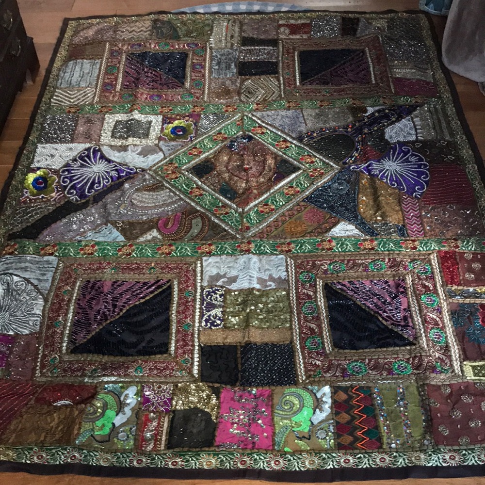 India hand beaded blanket